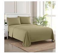 Sweet Home Collection 1846 Thread Count Sheet Soft Egyptian Quality Brushed Microfiber Set di Biancheria da Letto di Lusso Piatto, Lenzuolo con Angoli, 2 federe, Microfibra, Salvia, Coppia, 3 unità