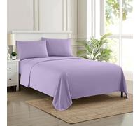 Sweet Home Collection 1987 Thread Count Sheet Soft Egyptian Quality Brushed Microfiber Set di Biancheria da Letto di Lusso Piatto, Lenzuolo con Angoli, 2 federe, Microfibra, Lavanda, Coppia, 3 unità
