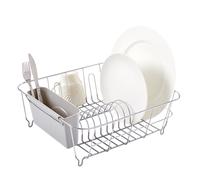 Sweet Home Collection 2 Piece Dish Drying Rack Set Drainer with Utensil Holder Simple Easy to Use Fits in Most Sinks 145 x 1