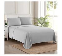 Sweet Home Collection 2009 Thread Count Sheet Soft Egyptian Quality Brushed Microfiber Set di Biancheria da Letto di Lusso Piatto, Lenzuolo con Angoli, 2 federe, Microfibra, Argento, Coppia, 3 unità
