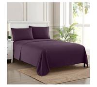 Sweet Home Collection 2011 Thread Count Sheet Soft Egyptian Quality Brushed Microfiber Set di Biancheria da Letto di Lusso Piatto, Lenzuolo con Angoli, 2 federe, Microfibra, Viola, Completo, 2 unità