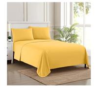 Sweet Home Collection 2084 Thread Count Sheet Soft Egyptian Quality Brushed Microfiber Set di Biancheria da Letto di Lusso Piatto, Lenzuolo con Angoli, 2 federe, Microfibra, Giallo, Coppia, 3 unità