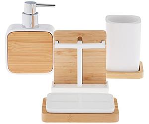 Sweet Home Collection, Accessori da bagno collezioni uniche moderno classico contemporaneo decorativo bellissimo design per vasca da bagno doccia, set da 4 pezzi, Ritz