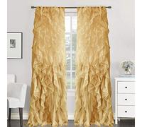 Sweet Home Collection Confezione da 2 tende verticali in voile, con increspature a cascata, poliestere, cammello, 50" W x 84" L (confezione da 1)