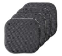 Sweet Home Collection, Confezione da 4 cuscini in memory foam a nido d'ape antiscivolo per sedia/seduta, 40,6 x 40,6 cm, grigio carbone
