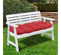 Sweet Home Collection Cuscini per sedia da patio, per esterni, per divanetto, comodi, imbottitura in fibra spessa, trapuntati, 111,8 x 48,3 cm, rosso