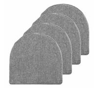 Sweet Home Collection Cuscini per sedie 100% memory foam ad alta densità, a forma di U, 43,2 x 40,6 cm, antiscivolo, in gomma, confezione da 4 pezzi, grigio