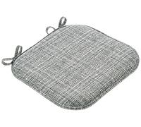 Sweet Home Collection - Cuscino per sedia in memory foam, con laccetti, motivo a nido d’ape, retro in gomma antiscivolo, forma quadrata arrotondata, 40 x 40 cm, Aria multicolore/grigio, 4 pezzi