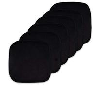Sweet Home Collection Cuscino per sedia in memory foam, motivo a nido d'ape, antiscivolo, con retro in gomma arrotondato, quadrato, 40,6 x 40,6 cm, nero, confezione da 6