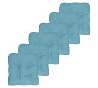 Sweet Home Collection Cuscino per sedia in memory foam schiacciato, antiscivolo, con retro in gomma microdot, trapuntato, 40,6 x 40,6 x 8,3 cm, confezione da 6, colore: foglia di tè