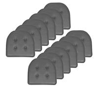 Sweet Home Collection Cuscino per sedia in memory foam, trapuntato, antiscivolo, con retro in gomma a forma di U, 43,2 x 40,6 cm, confezione da 12, colore grigio