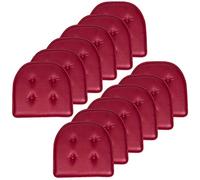 Sweet Home Collection Cuscino per sedia in memory foam, trapuntato, antiscivolo, con retro in gomma a forma di U, 43,2 x 40,6 cm, confezione da 12, in ecopelle, colore rosso bordeaux