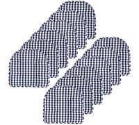 Sweet Home Collection Cuscino per sedia in memory foam trapuntato, antiscivolo, in gomma, a forma di U, 43,2 x 40,6 cm, confezione da 12 pezzi, a scacchi blu navy/bianco
