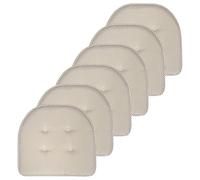Sweet Home Collection Cuscino per sedia, in memory foam, trapuntato, antiscivolo, retro gommato, a forma di U, 43,2 x 40,6 cm, 6 pezzi, colore: tortora