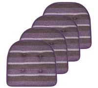 Sweet Home Collection Cuscino per sedia in memory foam, trapuntato, antiscivolo, retro in gomma a forma di U, 43,2 x 40,6 cm, 4 pezzi (confezione da 1), Bradford Purple
