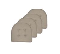 Sweet Home Collection Cuscino per sedia Memory Foam Pad trapuntato antiscivolo in gomma antiscivolo posteriore a forma di U 43,2 x 40,6 cm, colore grigio kaki