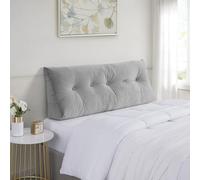 Sweet Home Collection Cuscino per testiera integrale, cuscino a cuneo per testiera - grande e versatile cuscino a triangolo per supporto per la lettura, completo - 137,2 cm, grigio