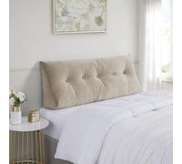 Sweet Home Collection Cuscino per testiera letto king size, cuscino a cuneo per testiera - grande e versatile cuscino triangolare per supporto lettura, king - 193 cm, beige/crema