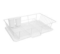 Sweet Home Collection Essiccazione e conservazione, include portaposate e scolapiatti, massimizza lo spazio sul piano di lavoro, in plastica metallica, bianco