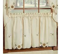 Sweet Home Collection Kitchen Curtain Choice of Tier, Swag or Valance Modelli e Disegni Eleganti e Unici, Lino, Girasole, W 60" x L 24" (1 Panels)