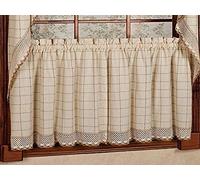 Sweet Home Collection Kitchen Window Curtains Tier, Swag, or Valance Coppia di Tende da Cucina, Cotone, Toast Adirondack, W 2" x L 9" (1 Panels)