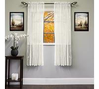 Sweet Home Collection Kitchen Window Curtains Tier, Swag, or Valance Pannello di Trattamento della Tenda della Finestra, Poliestere, Songbird Avorio, W 60" x L 63" (1 Panels)