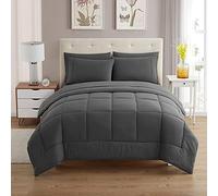 Sweet Home Collection Set alternativo ultra morbido in piuma e lussuose lenzuola, poliestere, grigio, queen size