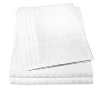 Sweet Home Collection Set di 6 lenzuola in microfibra fine a 1500 fili, con tasca profonda extra per cuscini, colore bianco
