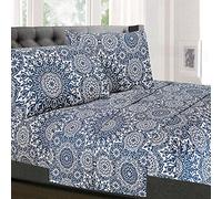 Sweet Home Collection Set di biancheria da letto di lusso con lenzuolo con angoli, 2 federe, in microfibra, Oasis, completo