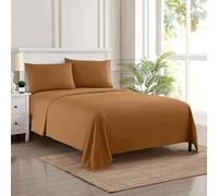Sweet Home Collection Set di Biancheria da Letto di Lusso con Lenzuolo con Angoli, 2 federe, in Microfibra, Moka, 2 Letti Singoli