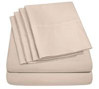 Sweet Home Collection Set di federe extra in microfibra con tasca profonda, colore beige, completo