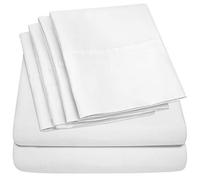 Sweet Home Collection Set di federe in microfibra con tasca profonda, colore bianco, completo