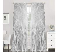 Sweet Home Collection Tende verticali a cascata increspate, voile, argento, 274,3 x 127 cm