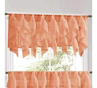 Sweet Home Collection Veritcal - Tenda da cucina a cascata trasparente, con volant, mantovana a scelta con kit da 61 cm o 91,4 cm, motivo: spezie