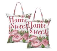 Sweet Home floreale pesca verde bianco impermeabile viaggio lavanderia borse bagnate per spiaggia nuoto sporco lavanderia borsa da viaggio con manico 2 PCS