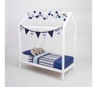 Sweet Home From Wood Letto a casetta in stile Montessori in legno massello, Struttura letto per bambini (Bianco, 190x135cm)