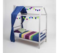 Sweet Home From Wood Letto Montessori casetta, Letto casetta bambini, Letto casetta con barriere (Grigio, 200x140cm)