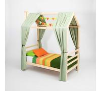 Sweet Home From Wood Letto Montessori casetta, Letto casetta bambini, Letto casetta con barriere (Legno di betulla, 190x90cm)