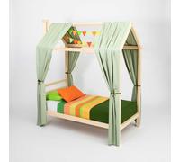 Sweet Home From Wood Struttura letto a forma di casa per bambini, Struttura letto in legno massello, Struttura letto per bambini (Legno di betulla, 200x140cm)