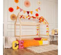 Sweet Home From Wood Struttura letto a terra in legno massello, letto a casetta per bambini (Legno di pino, 190x135cm)