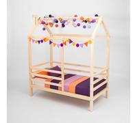 Sweet Home From Wood Struttura letto in legno, struttura letto Montessori, letto a forma di casa, letto in legno, struttura letto per adolescenti (Legno di pino, 190x120cm)