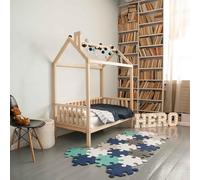 Sweet Home From Wood Struttura letto per bambini in legno massello, Struttura letto, Letto a casetta (Legno di pino, 200x90cm)