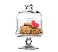 SWEET HOME Mini Alzata Pasticceria in vetro trasparente con cupola in vetro trasparente per dolci e biscotti cod.AC00380LU cm 18,3h diam.10 by Varotto & Co.