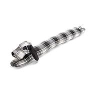 Sweet Home Paraspifferi per porte e finestre a forma di cane, diametro 17 cm, lunghezza 80 cm, tessuto poliestere, tartan bianco/nero/beige