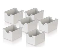 SWEET HOME Porta bustine bianco per zucchero confezione 6 pezzi cod.BR00148ZZ cm 8,5x6,5x5h by Varotto & Co.