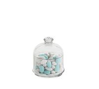 Sweet Home Scatola per coriandoli con cupola e piattino in vetro 55 cl cod.23.95961 cm 13.5h diam.11 by Varotto & Co.
