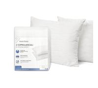 SWEET HOME Set 2 Federe Copricuscini in Spugna Jersey e Cotone con Standard