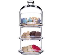 SWEET HOME Set 3 contenitori in vetro trasparente con cupola, impilabili, biscottiera cod.AV00180LU cm 26h diam.12 by Varotto & Co.