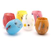 SWEET HOME Set 6 Bicchieri acqua Murano in vetro colori assortiti con murrine CL 35 cod.BC02702LU cm 10,2h diam.9 by Varotto & Co.