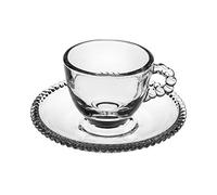 SWEET HOME Set di 4 tazzine da caffè in vetro con piattino in vetro cod.TZ00021LU cm 6h diam.11,5 by Varotto & Co.